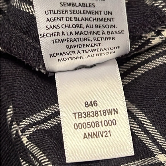 Treasure & Bond Plaid Boyfriend Button Down Shirt Navy 2X - Picture 8 of 8